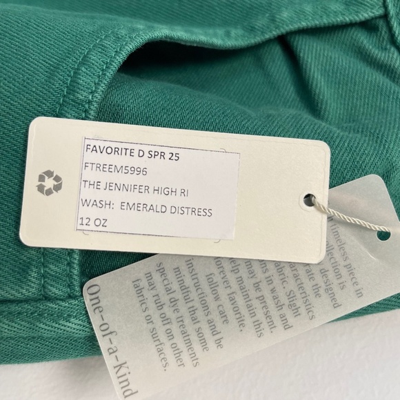 Favorite Daughter The Jennifer Super High Waist Jeans - Emerald - Size 26 - Picture 3 of 5